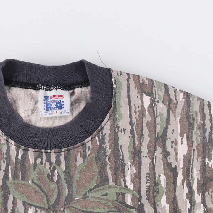 Vintage 1980'S America's Finest Realtree Camo Pocket T-Shirt, Made in USA, Men's Size Large cotton Khaki type Vintage Second Hand