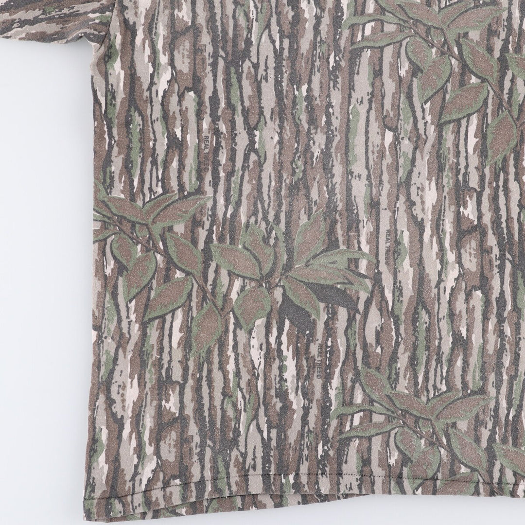 Vintage 1980'S America's Finest Realtree Camo Pocket T-Shirt, Made in USA, Men's Size Large cotton Khaki type Vintage Second Hand