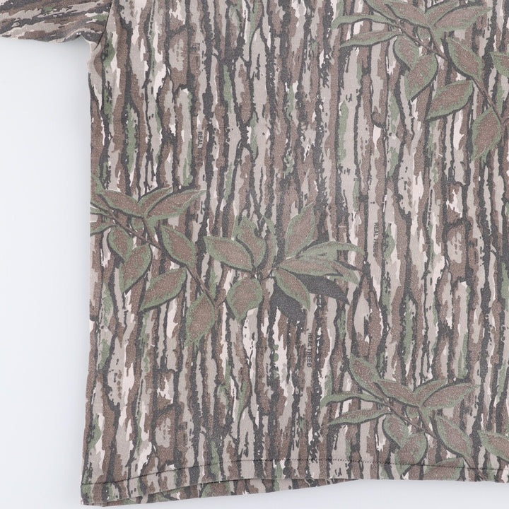 Vintage 1980'S America's Finest Realtree Camo Pocket T-Shirt, Made in USA, Men's Size Large cotton Khaki type Vintage Second Hand