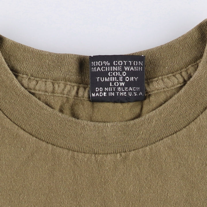 Vintage 90'S YOGA print T-shirt, Made in USA, Men's Size L cotton Khaki type Vintage Second Hand