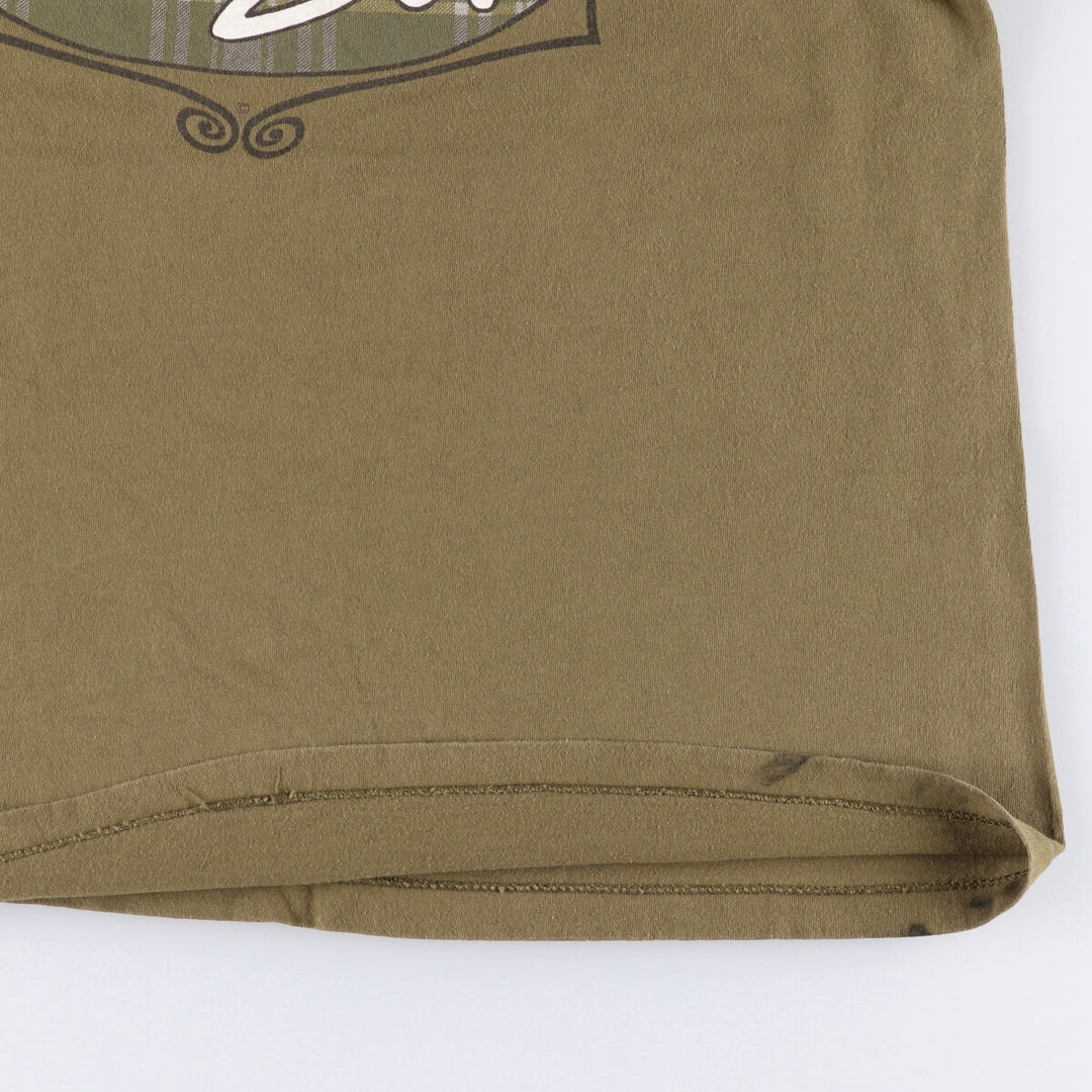 Vintage 90'S YOGA print T-shirt, Made in USA, Men's Size L cotton Khaki type Vintage Second Hand