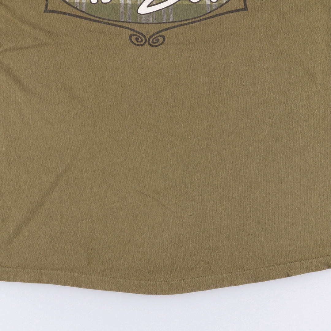 Vintage 90'S YOGA print T-shirt, Made in USA, Men's Size L cotton Khaki type Vintage Second Hand
