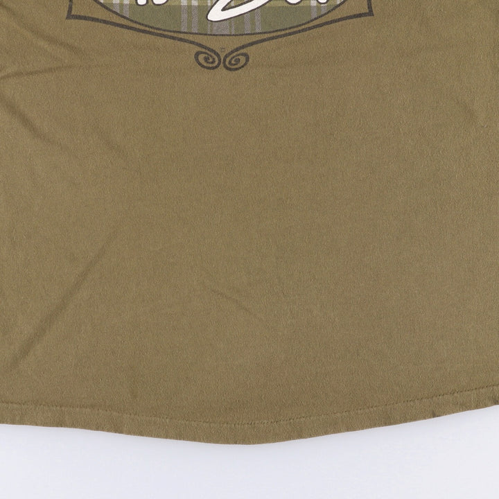 Vintage 90'S YOGA print T-shirt, Made in USA, Men's Size L cotton Khaki type Vintage Second Hand