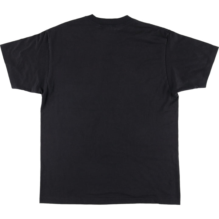 Vintage 90'S Delta Apparel T-shirt with message print, made in the USA, size L, men's cotton black type Vintage Second Hand