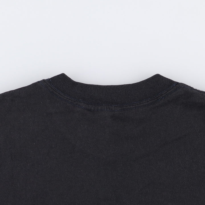 Vintage 90'S Delta Apparel T-shirt with message print, made in the USA, size L, men's cotton black type Vintage Second Hand