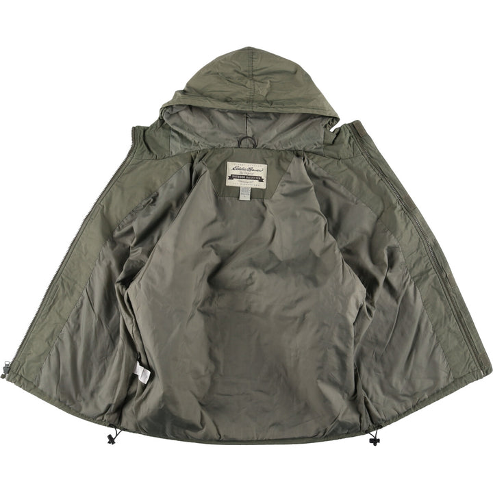 90s-00'S Eddie Bauer padded mountain parka, shell jacket, and puffer jacket, men's size L cotton Khaki type Vintage Second Hand