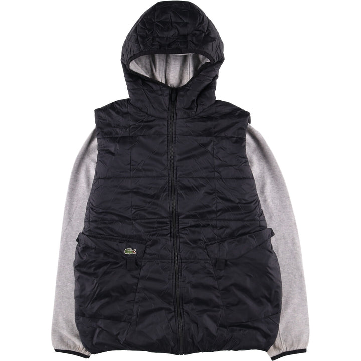 Lacoste reversible padded puffer jacket, size M, for men polyamide black type Vintage Second Hand