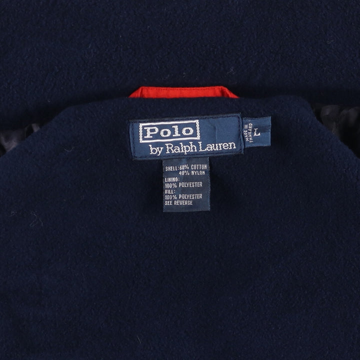 Ralph Lauren POLO by Ralph Lauren padded puffer jacket, men's size L cotton orange type Vintage Second Hand