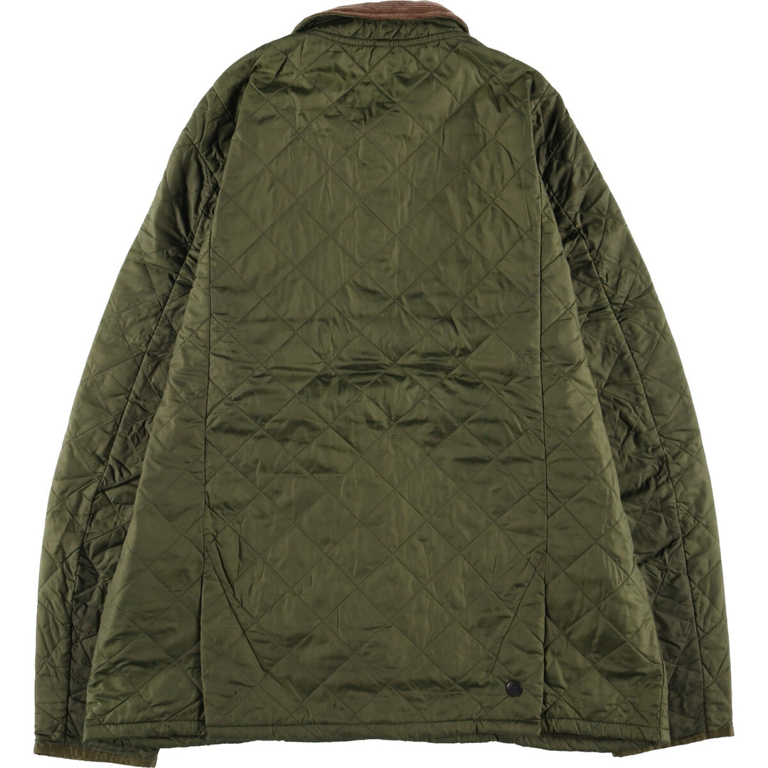 Barbour Quilted Puffer Jacket, Men's XXL polyamide Khaki type Vintage Second Hand
