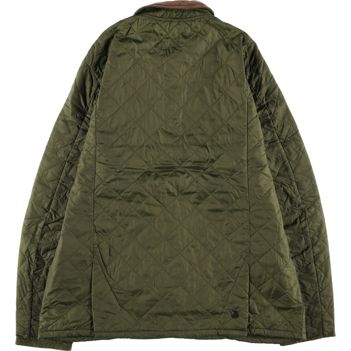 Barbour Quilted Puffer Jacket, Men's XXL polyamide Khaki type Vintage Second Hand