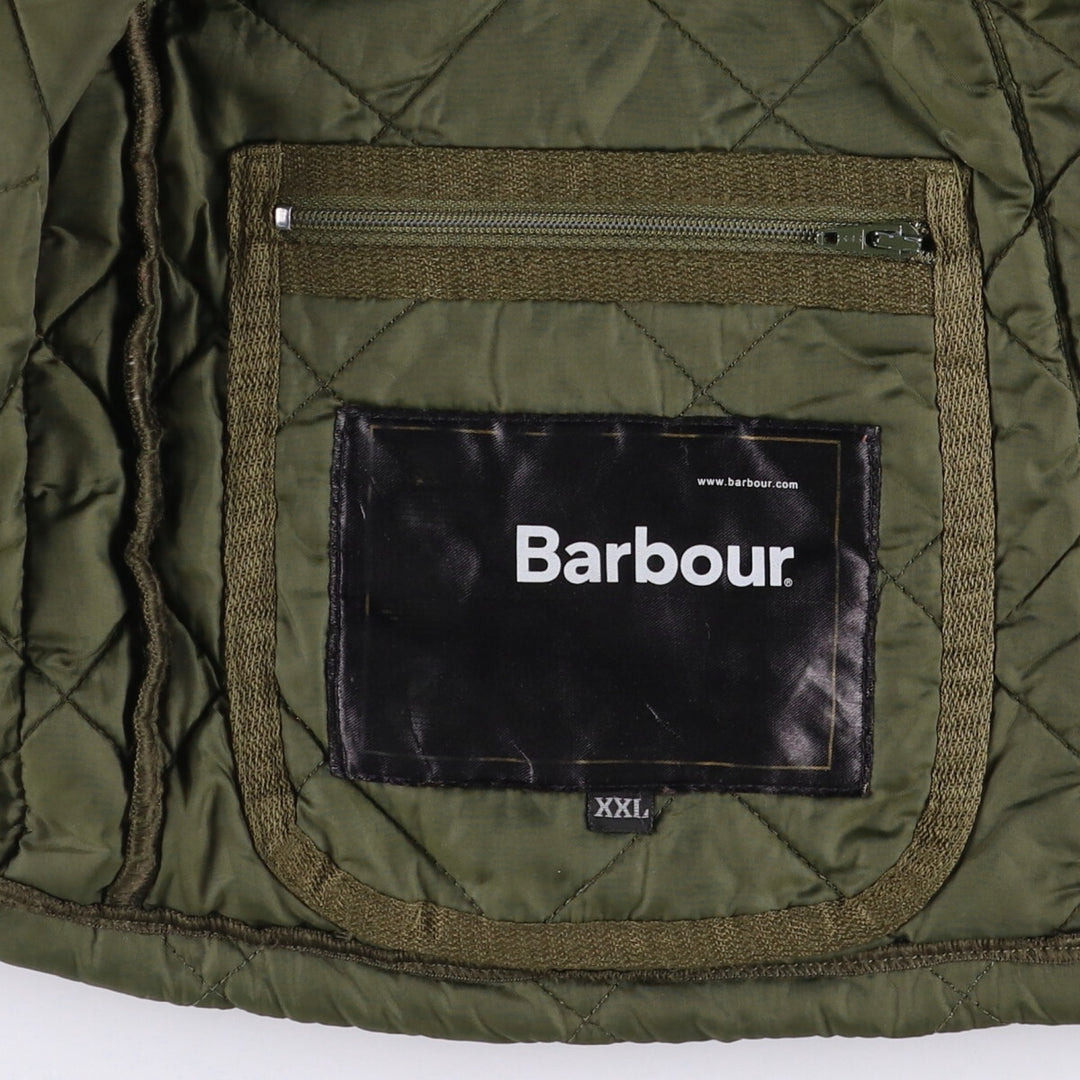 Barbour Quilted Puffer Jacket, Men's XXL polyamide Khaki type Vintage Second Hand