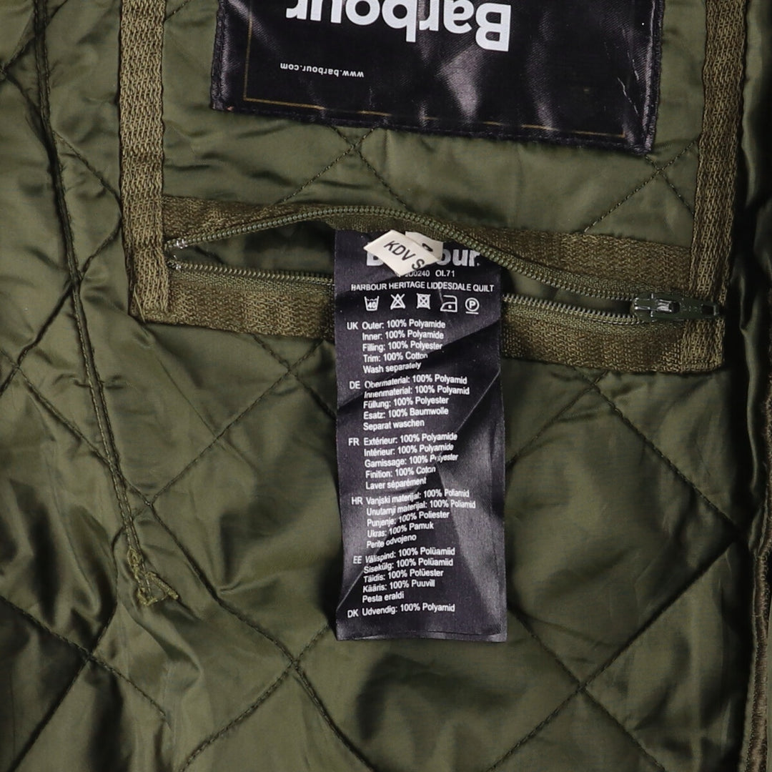 Barbour Quilted Puffer Jacket, Men's XXL polyamide Khaki type Vintage Second Hand