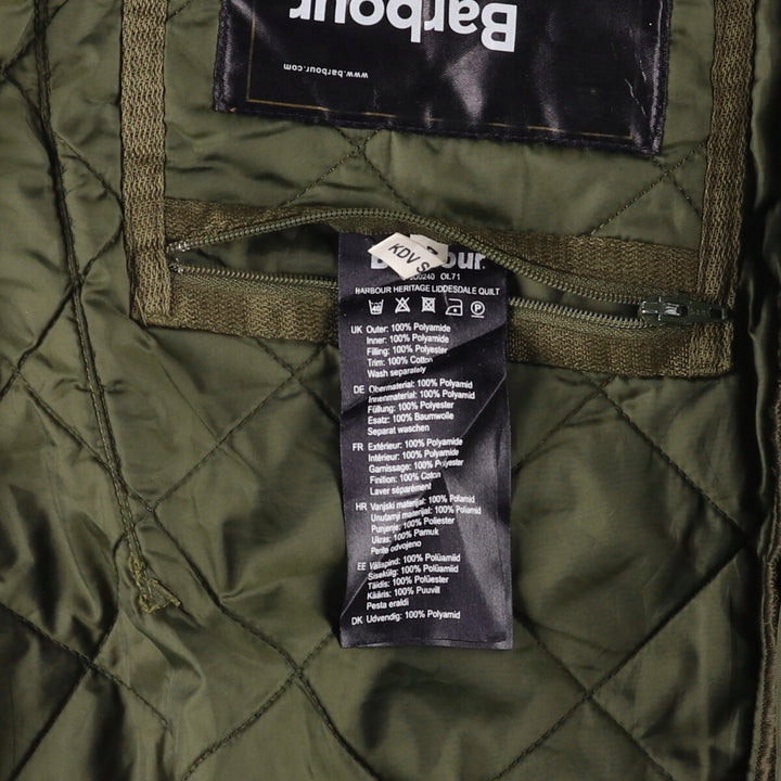 Barbour Quilted Puffer Jacket, Men's XXL polyamide Khaki type Vintage Second Hand