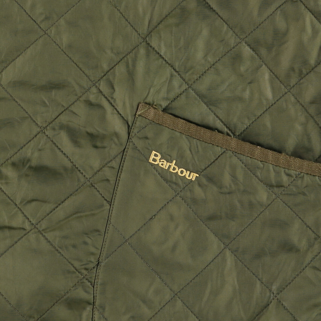 Barbour Quilted Puffer Jacket, Men's XXL polyamide Khaki type Vintage Second Hand