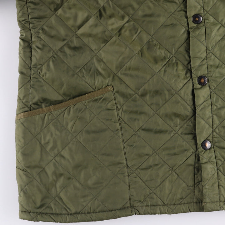 Barbour Quilted Puffer Jacket, Men's XXL polyamide Khaki type Vintage Second Hand