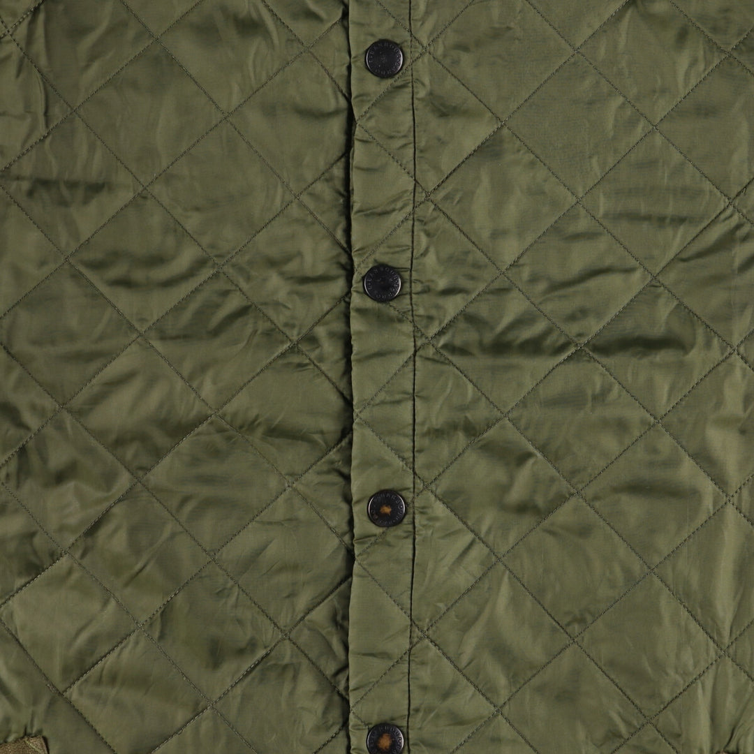 Barbour Quilted Puffer Jacket, Men's XXL polyamide Khaki type Vintage Second Hand