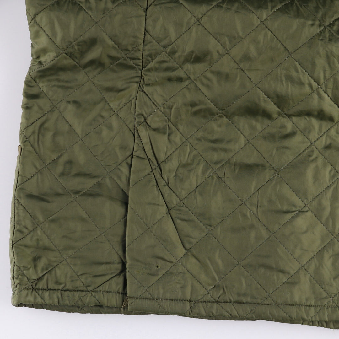 Barbour Quilted Puffer Jacket, Men's XXL polyamide Khaki type Vintage Second Hand