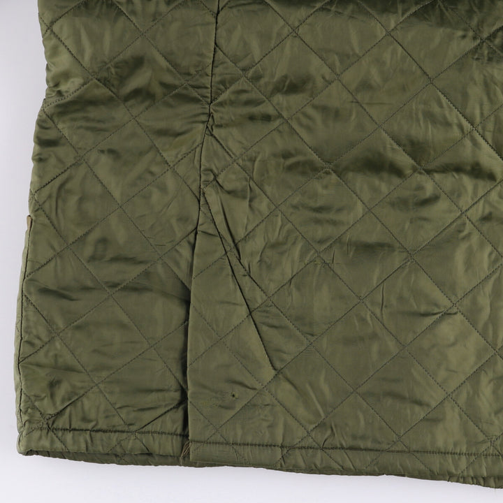 Barbour Quilted Puffer Jacket, Men's XXL polyamide Khaki type Vintage Second Hand