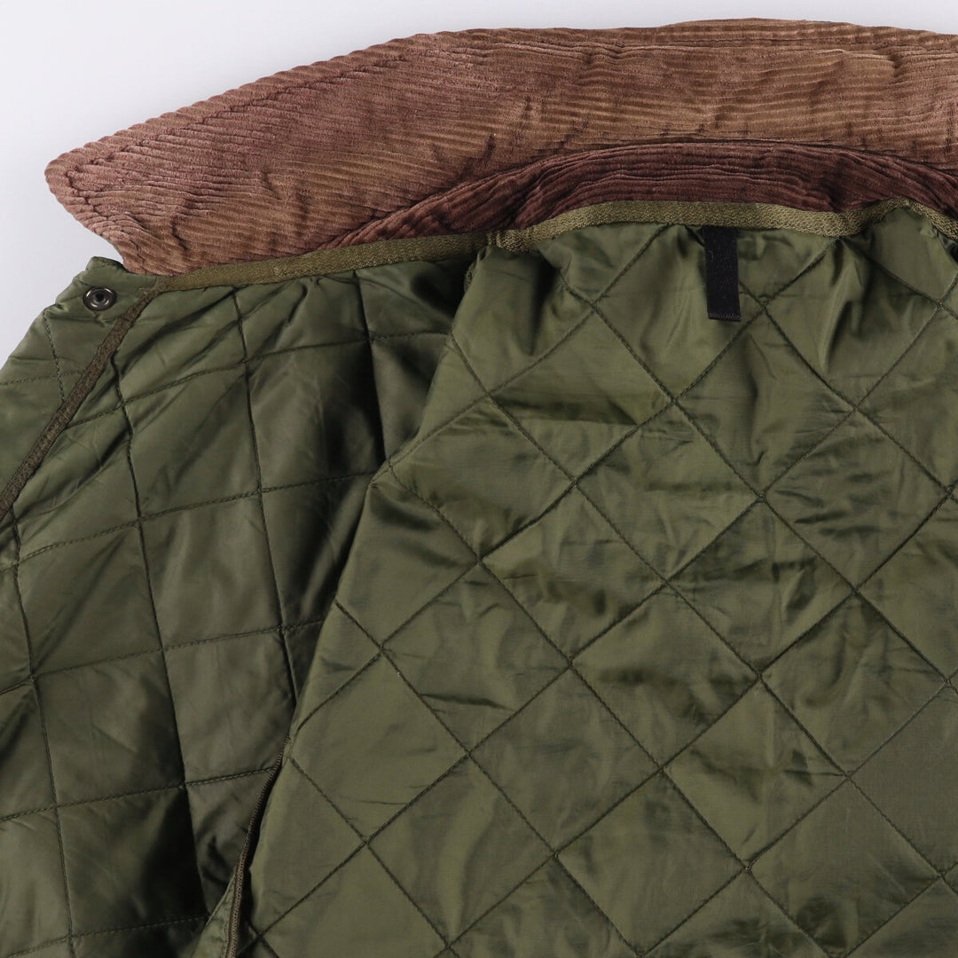 Barbour Quilted Puffer Jacket, Men's XXL polyamide Khaki type Vintage Second Hand