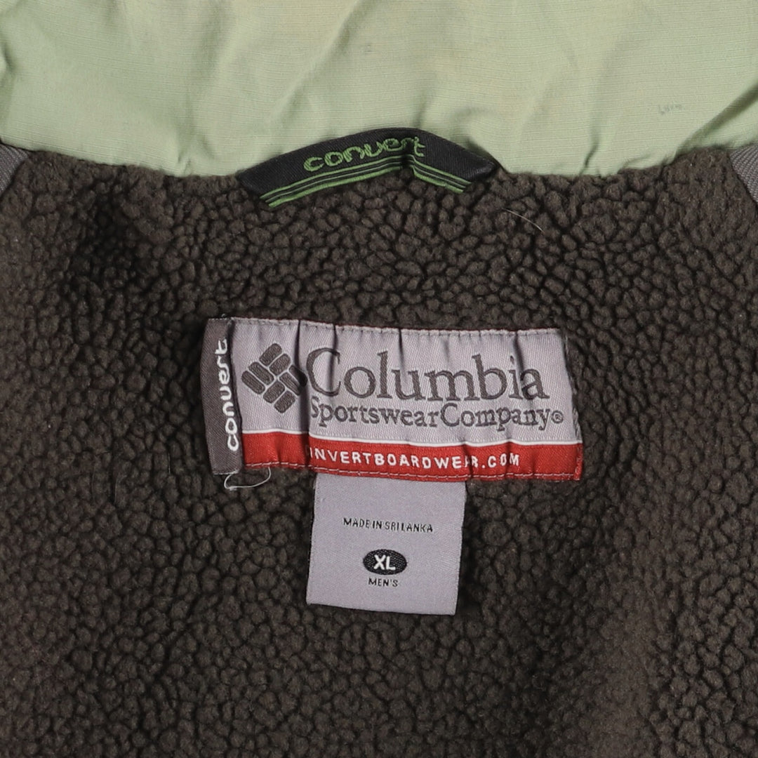 2000'S Columbia Convert Padded Mountain Jacket, Shell Jacket, Puffer Jacket, Men's XL Nylon Khaki type Vintage Second Hand