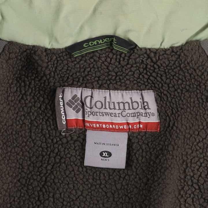 2000'S Columbia Convert Padded Mountain Jacket, Shell Jacket, Puffer Jacket, Men's XL Nylon Khaki type Vintage Second Hand