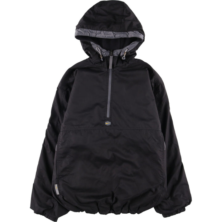 2000'S Nike reversible half-zip hooded ripstop warm-up pullover, men's size M polyester black type Vintage Second Hand
