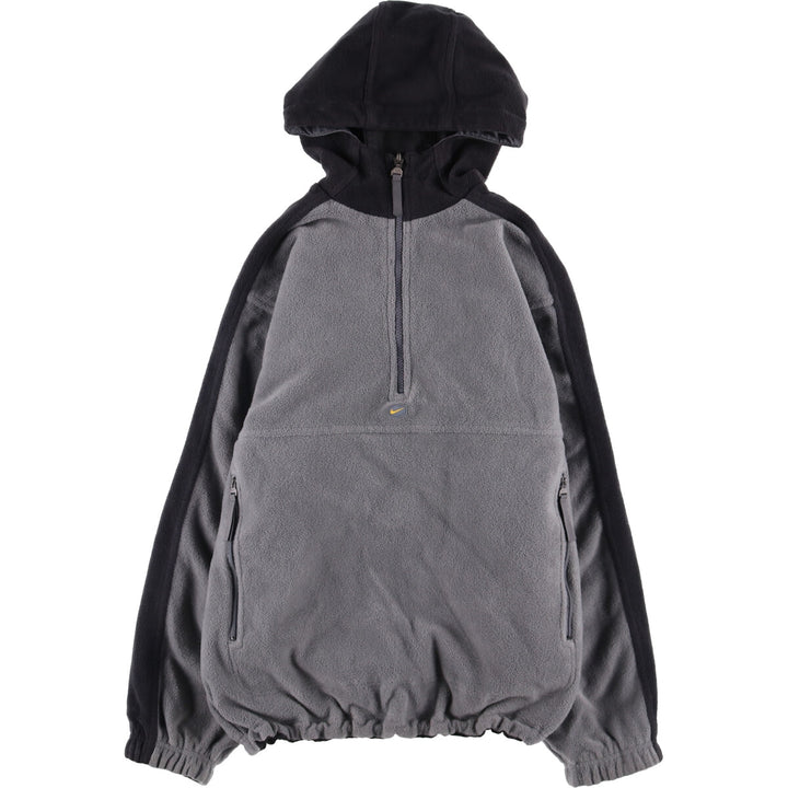 2000'S Nike reversible half-zip hooded ripstop warm-up pullover, men's size M polyester black type Vintage Second Hand