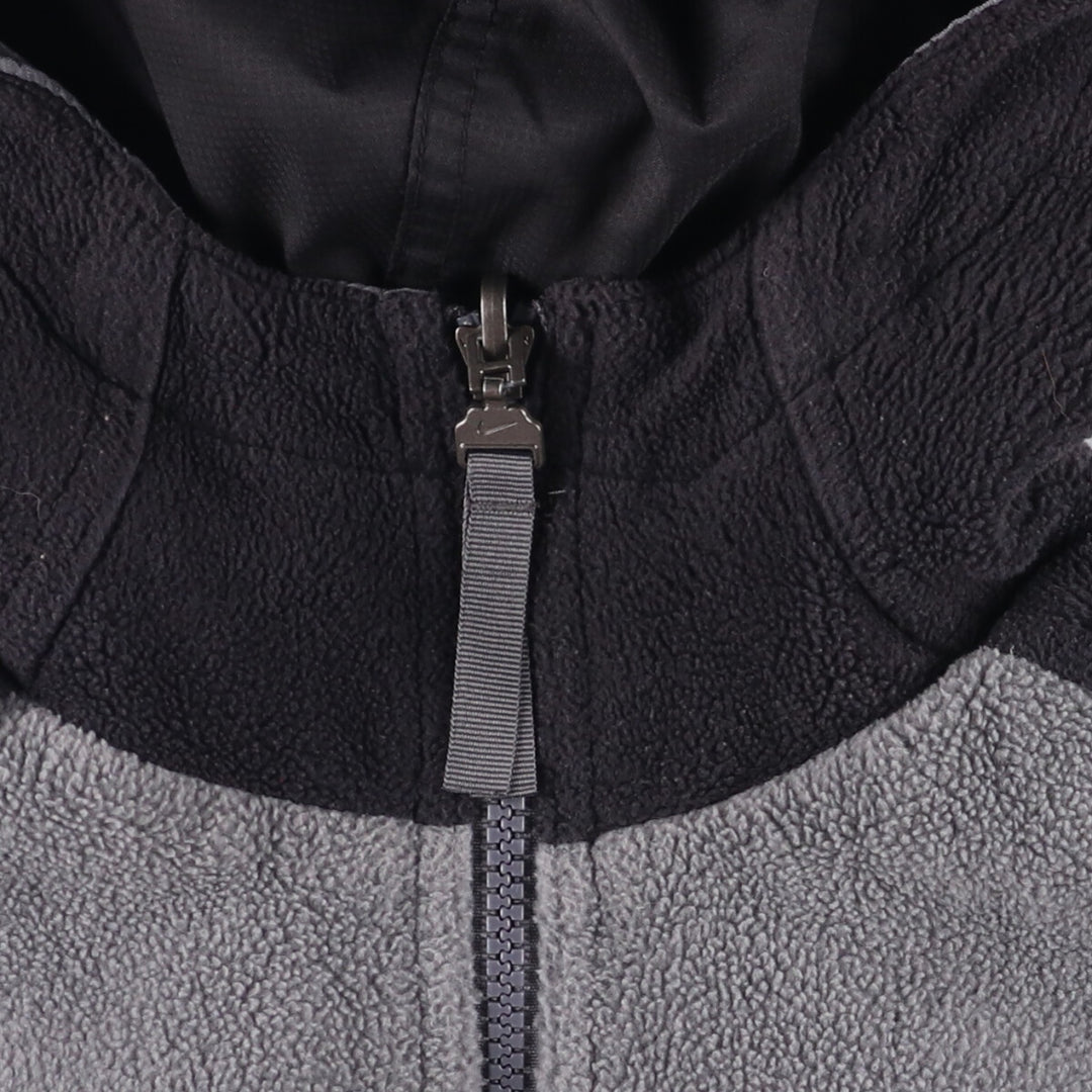 2000'S Nike reversible half-zip hooded ripstop warm-up pullover, men's size M polyester black type Vintage Second Hand