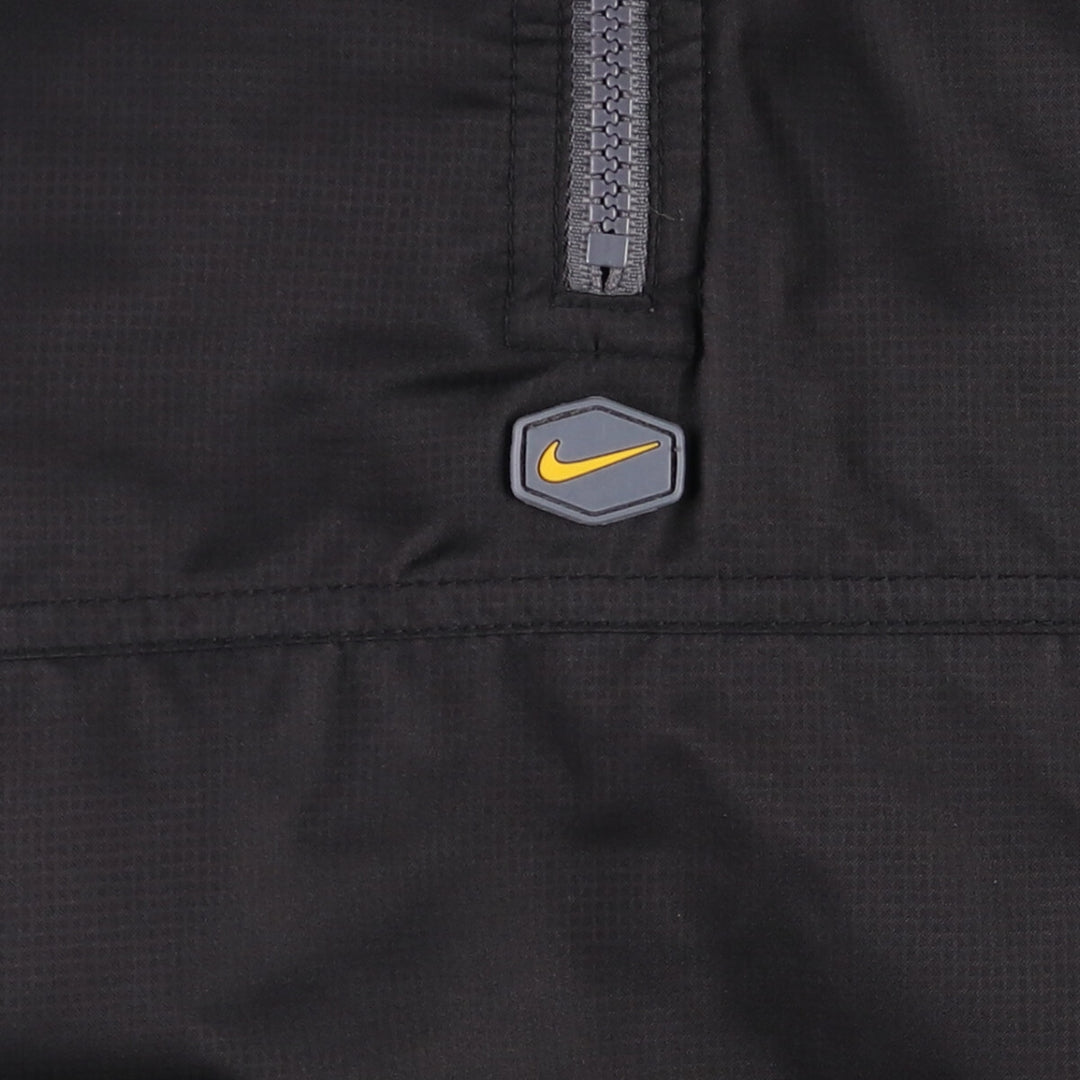 2000'S Nike reversible half-zip hooded ripstop warm-up pullover, men's size M polyester black type Vintage Second Hand