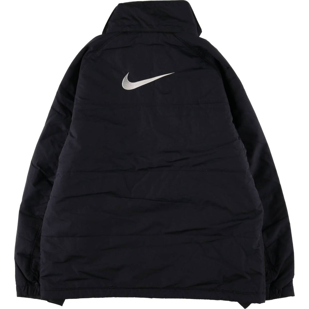 2000'S Nike Back Logo Padded Hoodie Puffer Jacket Men's Size Medium Nylon black type Vintage Second Hand