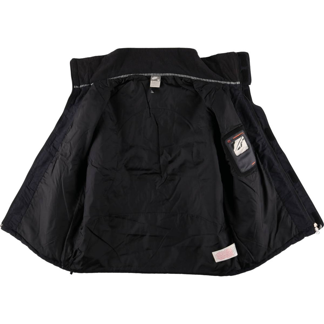 2000'S Nike Back Logo Padded Hoodie Puffer Jacket Men's Size Medium Nylon black type Vintage Second Hand