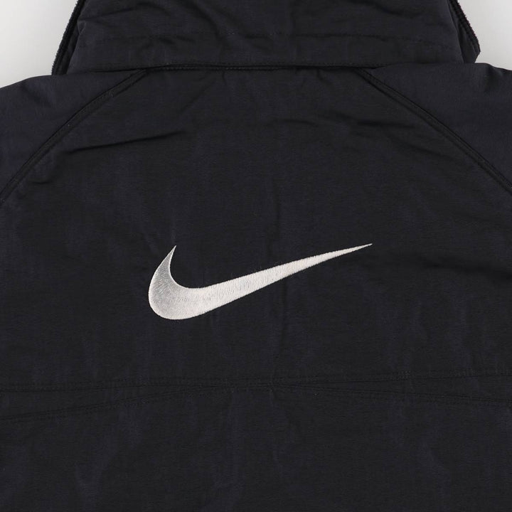 2000'S Nike Back Logo Padded Hoodie Puffer Jacket Men's Size Medium Nylon black type Vintage Second Hand