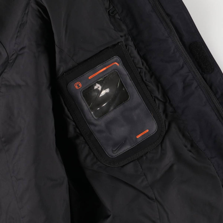 2000'S Nike Back Logo Padded Hoodie Puffer Jacket Men's Size Medium Nylon black type Vintage Second Hand
