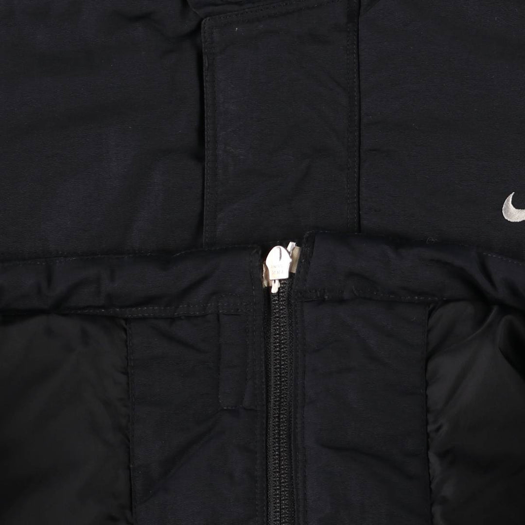 2000'S Nike Back Logo Padded Hoodie Puffer Jacket Men's Size Medium Nylon black type Vintage Second Hand