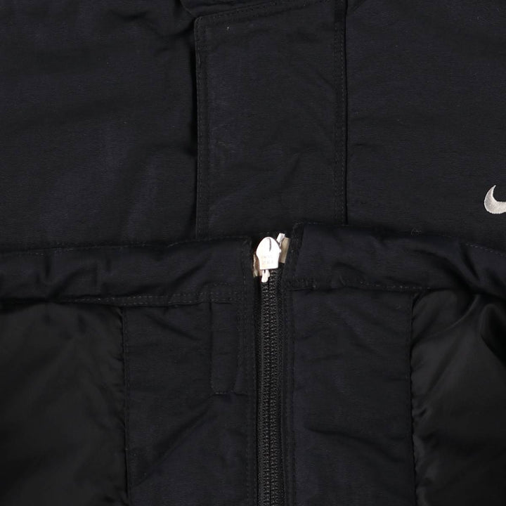 2000'S Nike Back Logo Padded Hoodie Puffer Jacket Men's Size Medium Nylon black type Vintage Second Hand