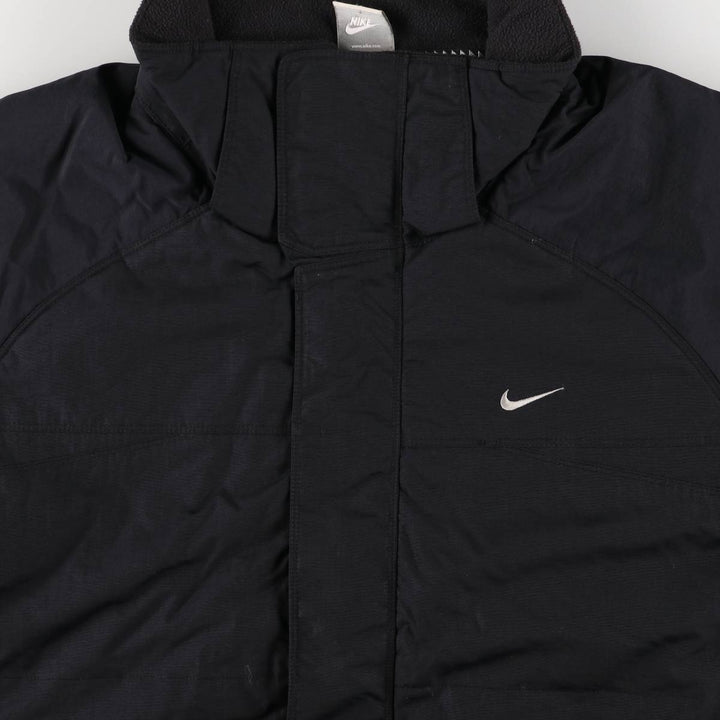 2000'S Nike Back Logo Padded Hoodie Puffer Jacket Men's Size Medium Nylon black type Vintage Second Hand