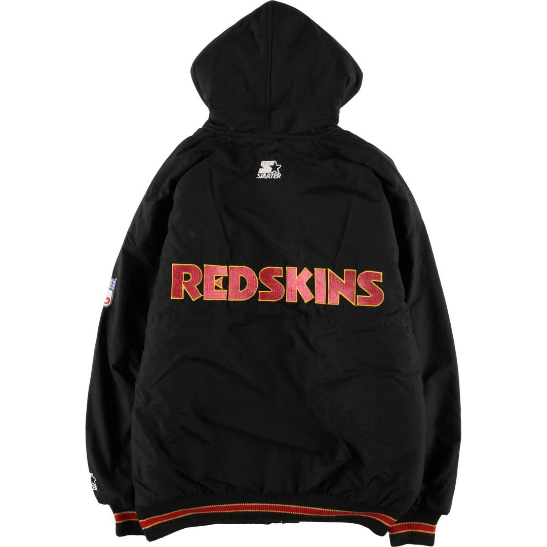 90'S Starter Washington Redskins Padded Puffer Jacket, Men's Size Medium, Vintage polyester black type Vintage Second Hand