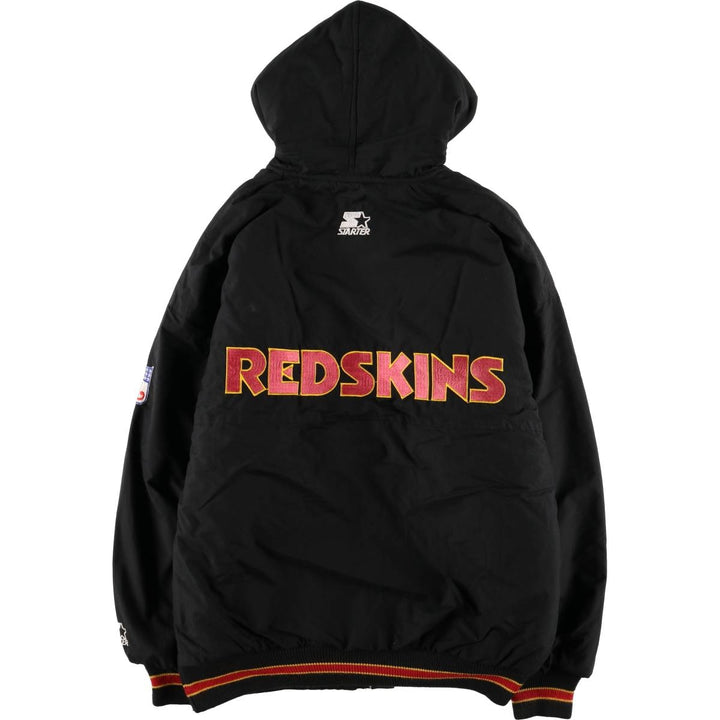 90'S Starter Washington Redskins Padded Puffer Jacket, Men's Size Medium, Vintage polyester black type Vintage Second Hand