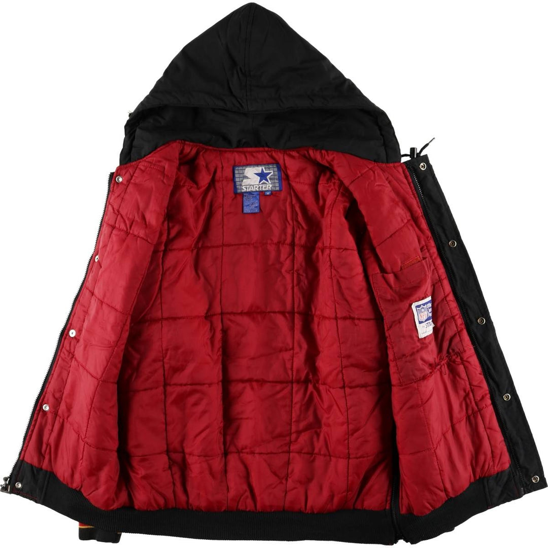 90'S Starter Washington Redskins Padded Puffer Jacket, Men's Size Medium, Vintage polyester black type Vintage Second Hand