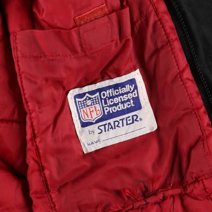 90'S Starter Washington Redskins Padded Puffer Jacket, Men's Size Medium, Vintage polyester black type Vintage Second Hand