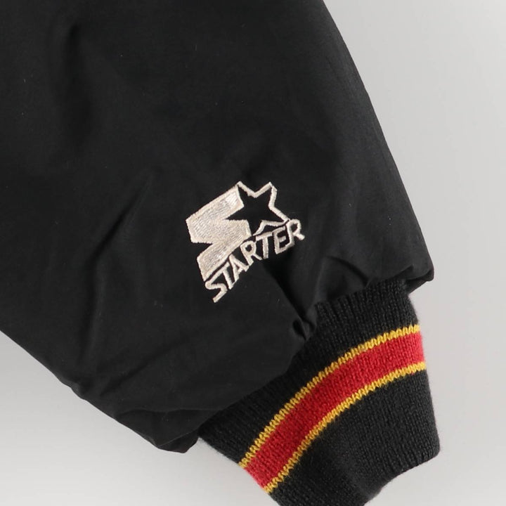 90'S Starter Washington Redskins Padded Puffer Jacket, Men's Size Medium, Vintage polyester black type Vintage Second Hand