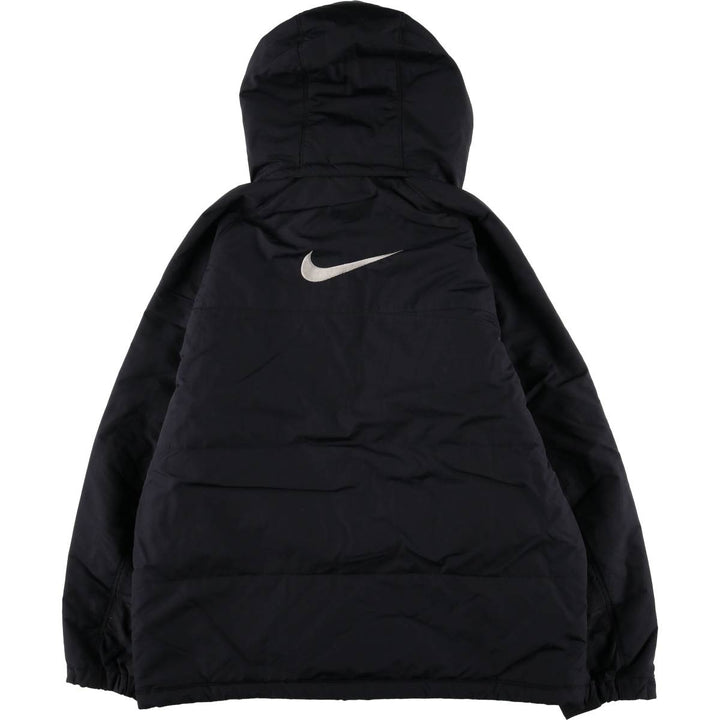 2000'S Nike Back Logo Padded Hoodie Puffer Jacket Men's Size L Nylon black type Vintage Second Hand