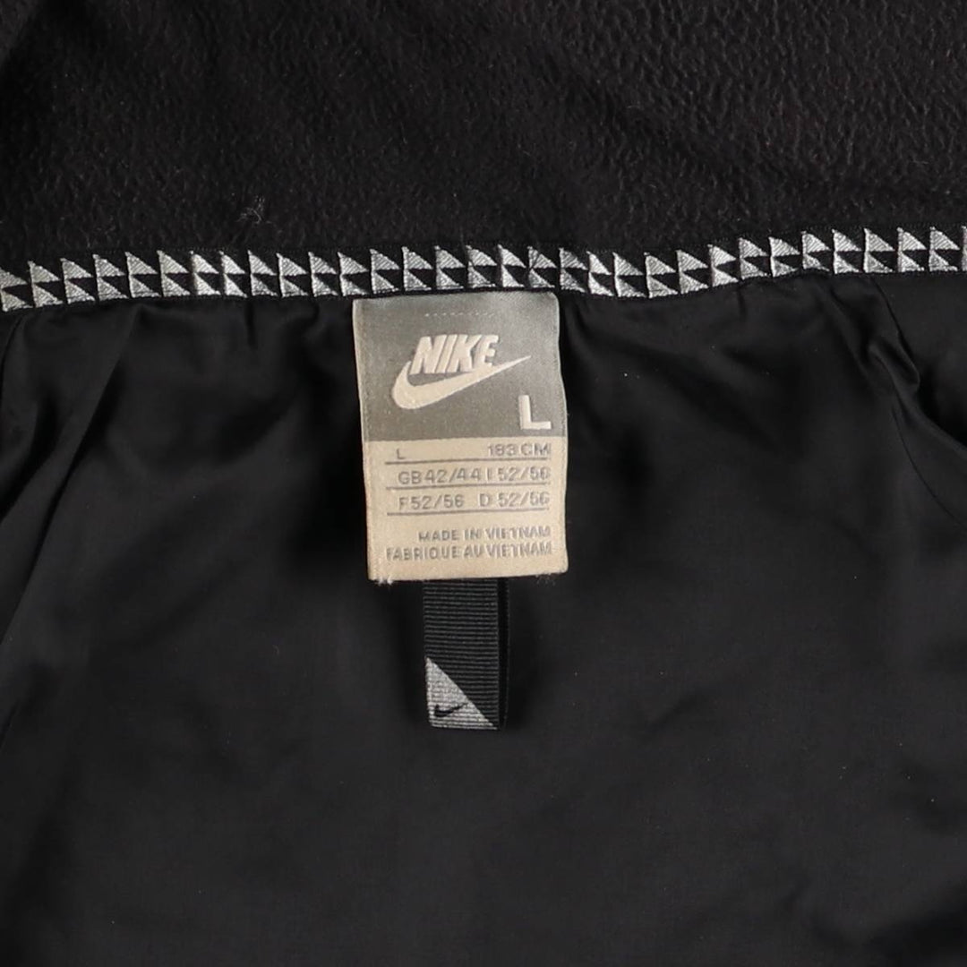 2000'S Nike Back Logo Padded Hoodie Puffer Jacket Men's Size L Nylon black type Vintage Second Hand