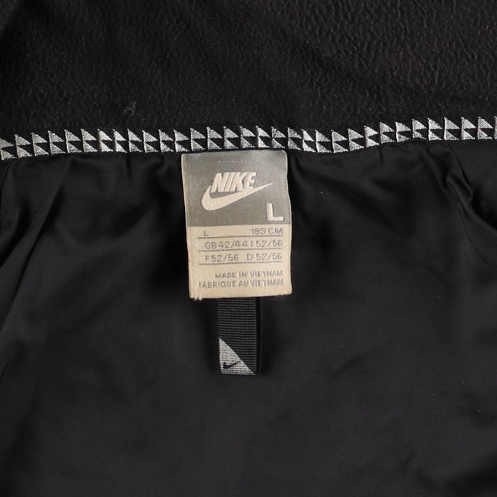 2000'S Nike Back Logo Padded Hoodie Puffer Jacket Men's Size L Nylon black type Vintage Second Hand