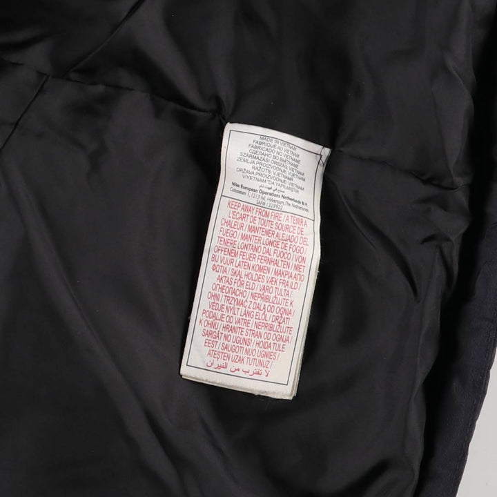 2000'S Nike Back Logo Padded Hoodie Puffer Jacket Men's Size L Nylon black type Vintage Second Hand