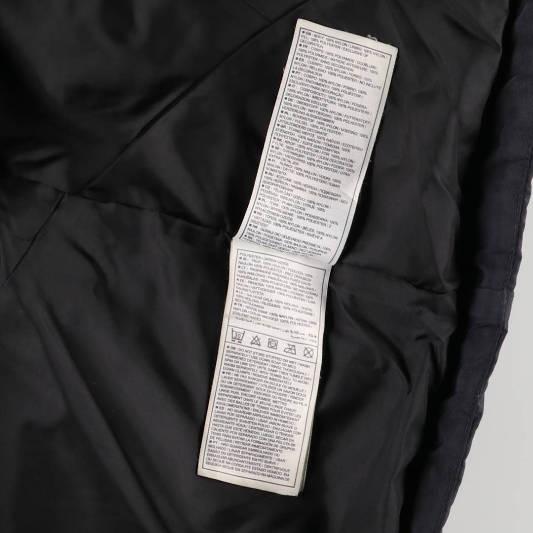 2000'S Nike Back Logo Padded Hoodie Puffer Jacket Men's Size L Nylon black type Vintage Second Hand