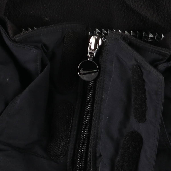 2000'S Nike Back Logo Padded Hoodie Puffer Jacket Men's Size L Nylon black type Vintage Second Hand