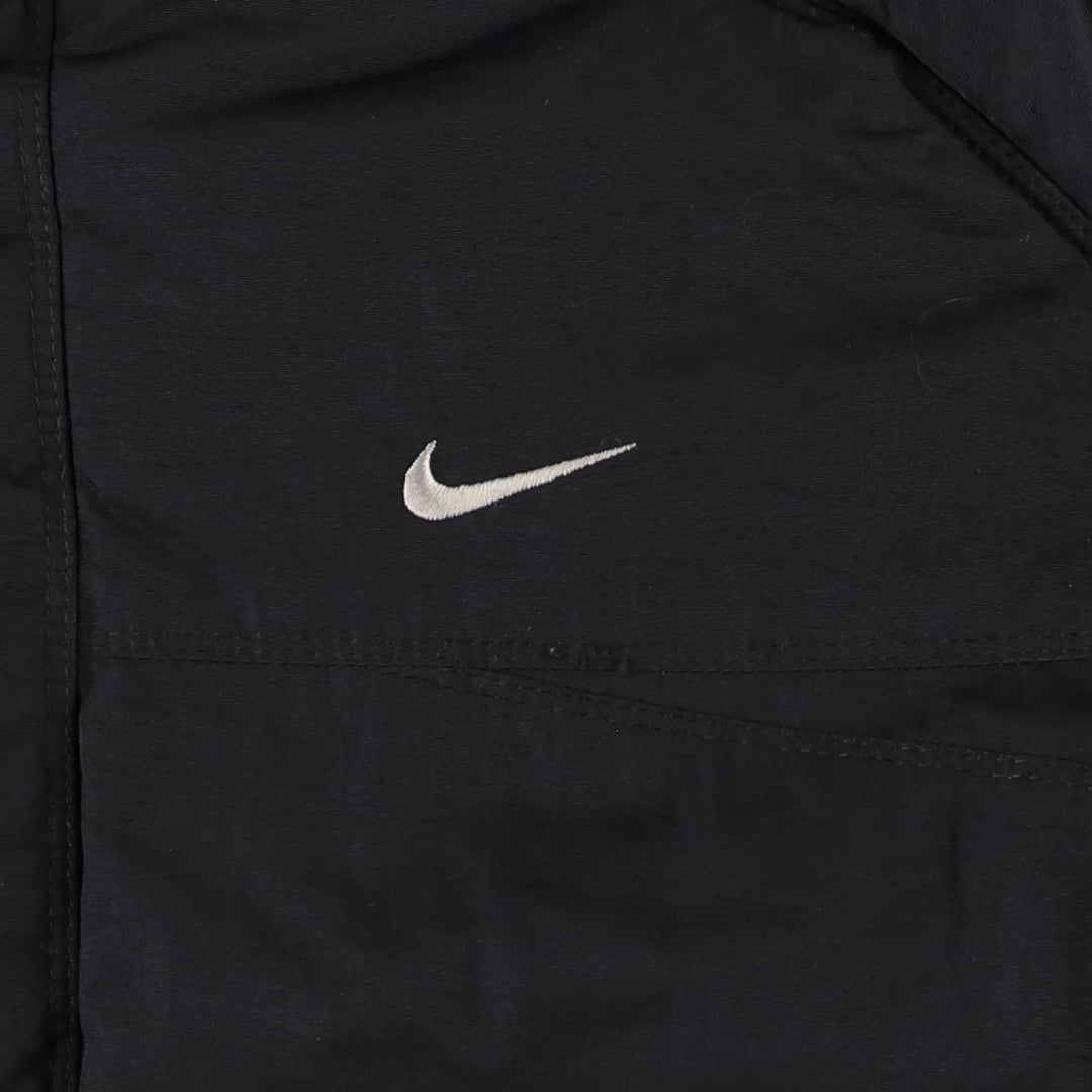 2000'S Nike Back Logo Padded Hoodie Puffer Jacket Men's Size L Nylon black type Vintage Second Hand