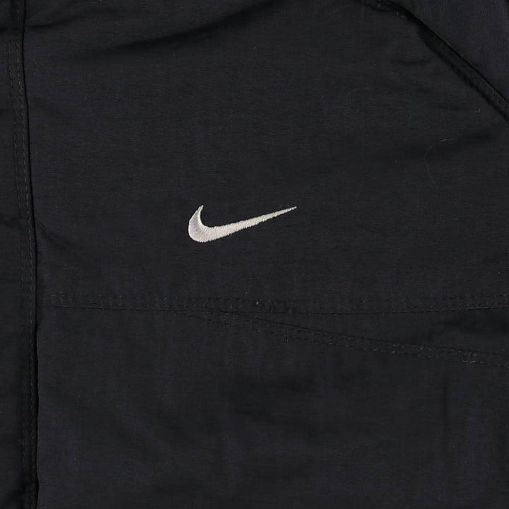 2000'S Nike Back Logo Padded Hoodie Puffer Jacket Men's Size L Nylon black type Vintage Second Hand