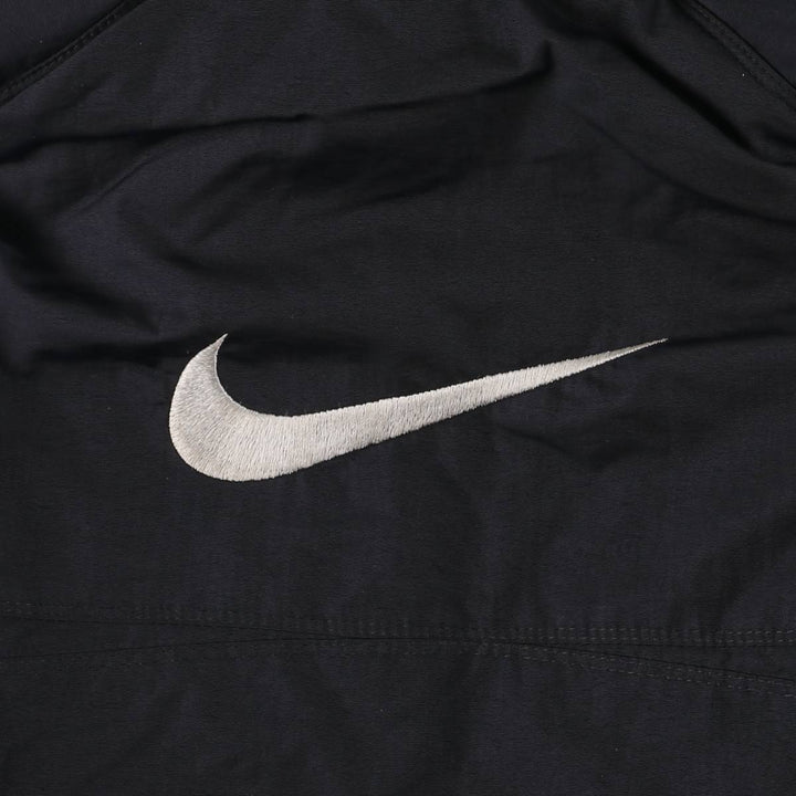 2000'S Nike Back Logo Padded Hoodie Puffer Jacket Men's Size L Nylon black type Vintage Second Hand